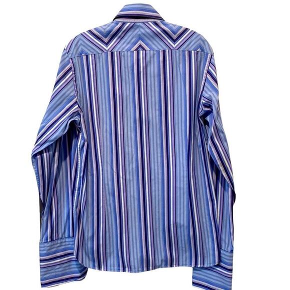 Men shirt TED BAKER London dress shirt long sleeves French cuffs 100% Cotton MED - Picture 2 of 12